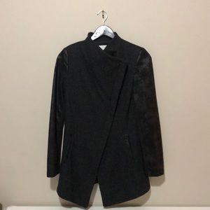 Asymmetrical leather jacket
